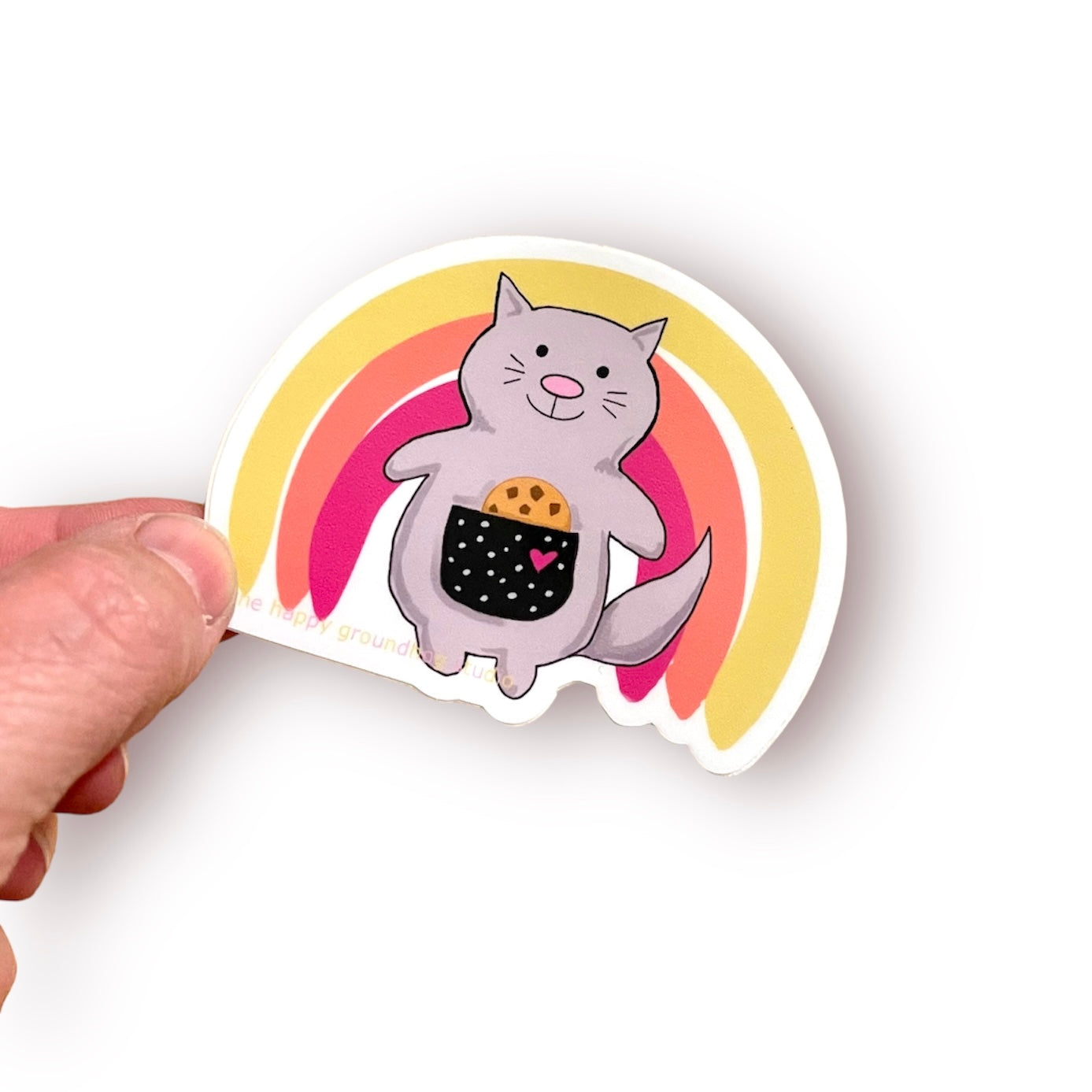 Kitty with Rainbow Sticker