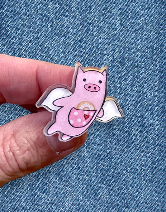 Flying Pig Acrylic Pin