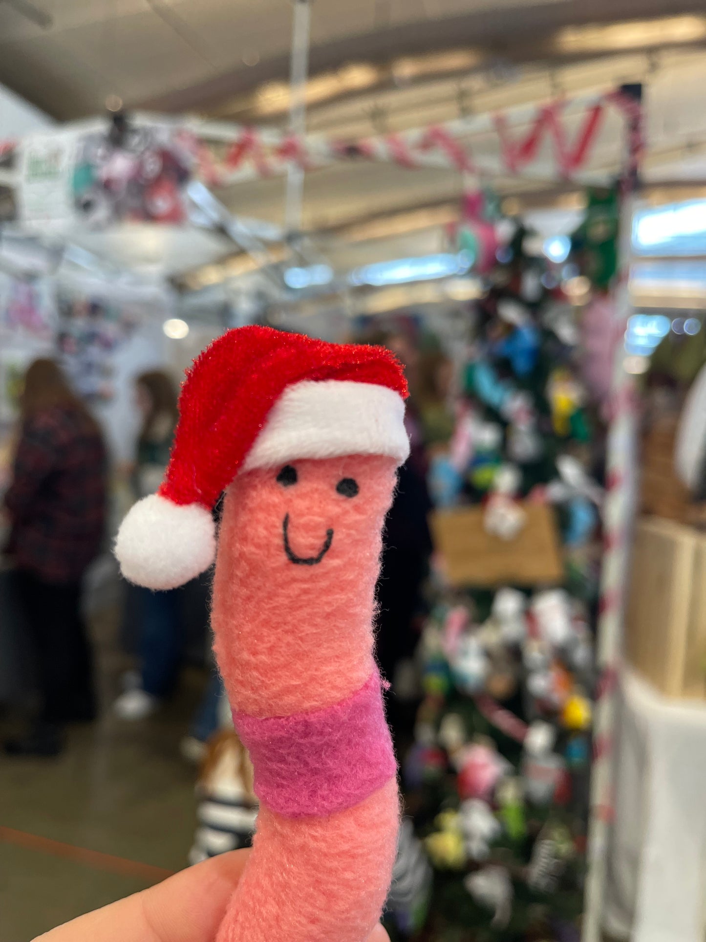 Happy Worm Green snow cap Ornament