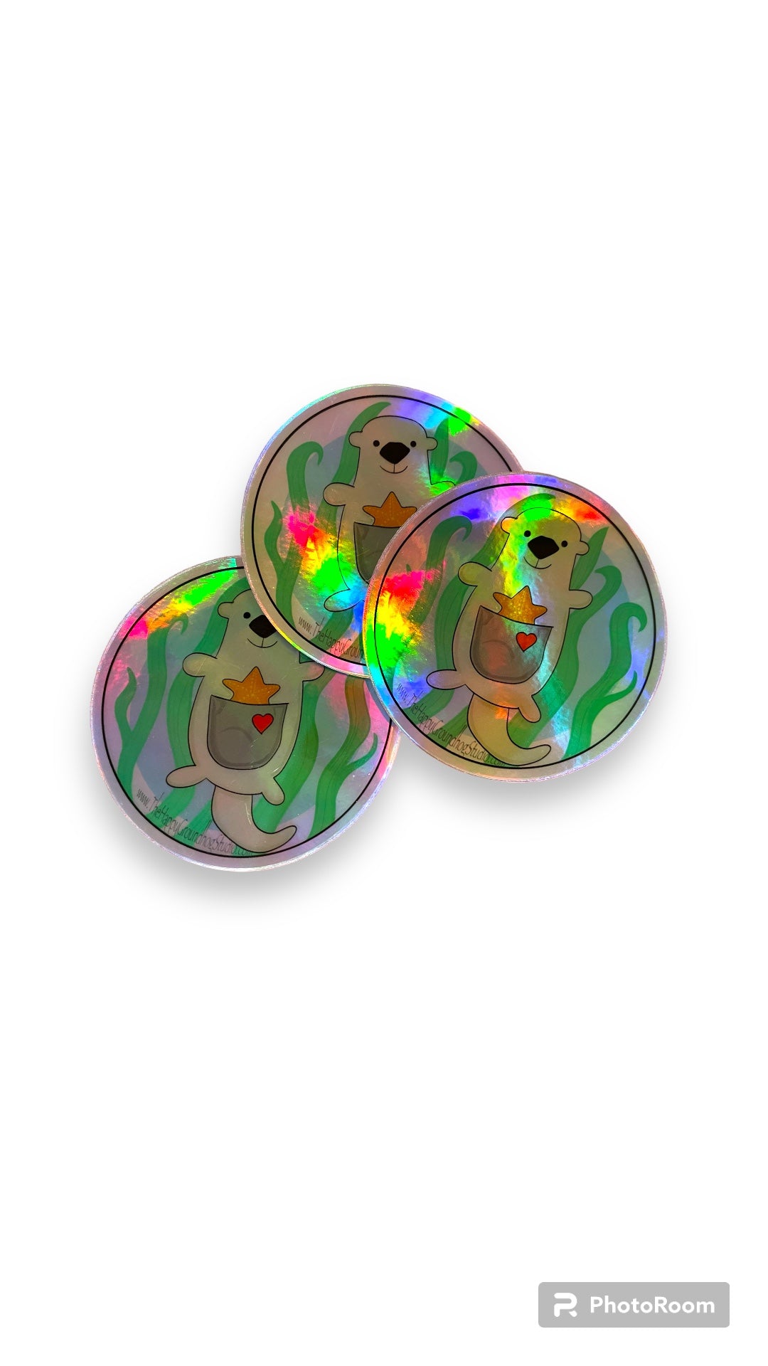 Sea Otter Holographic Sticker