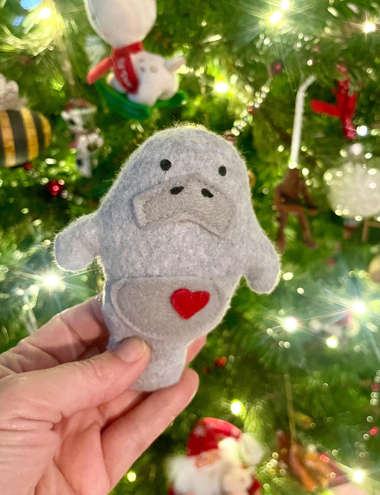 Manatee ornament mini stuffed animal