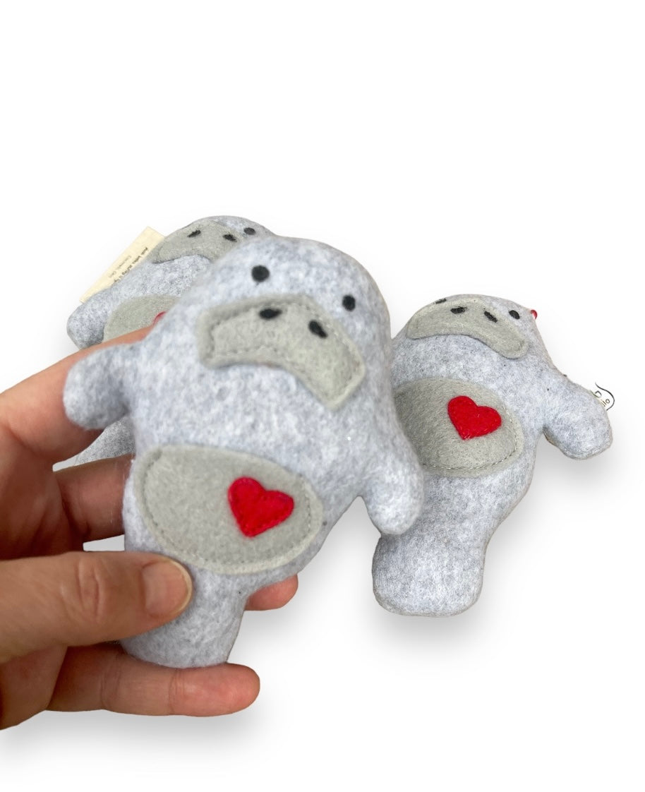 Manatee ornament mini stuffed animal