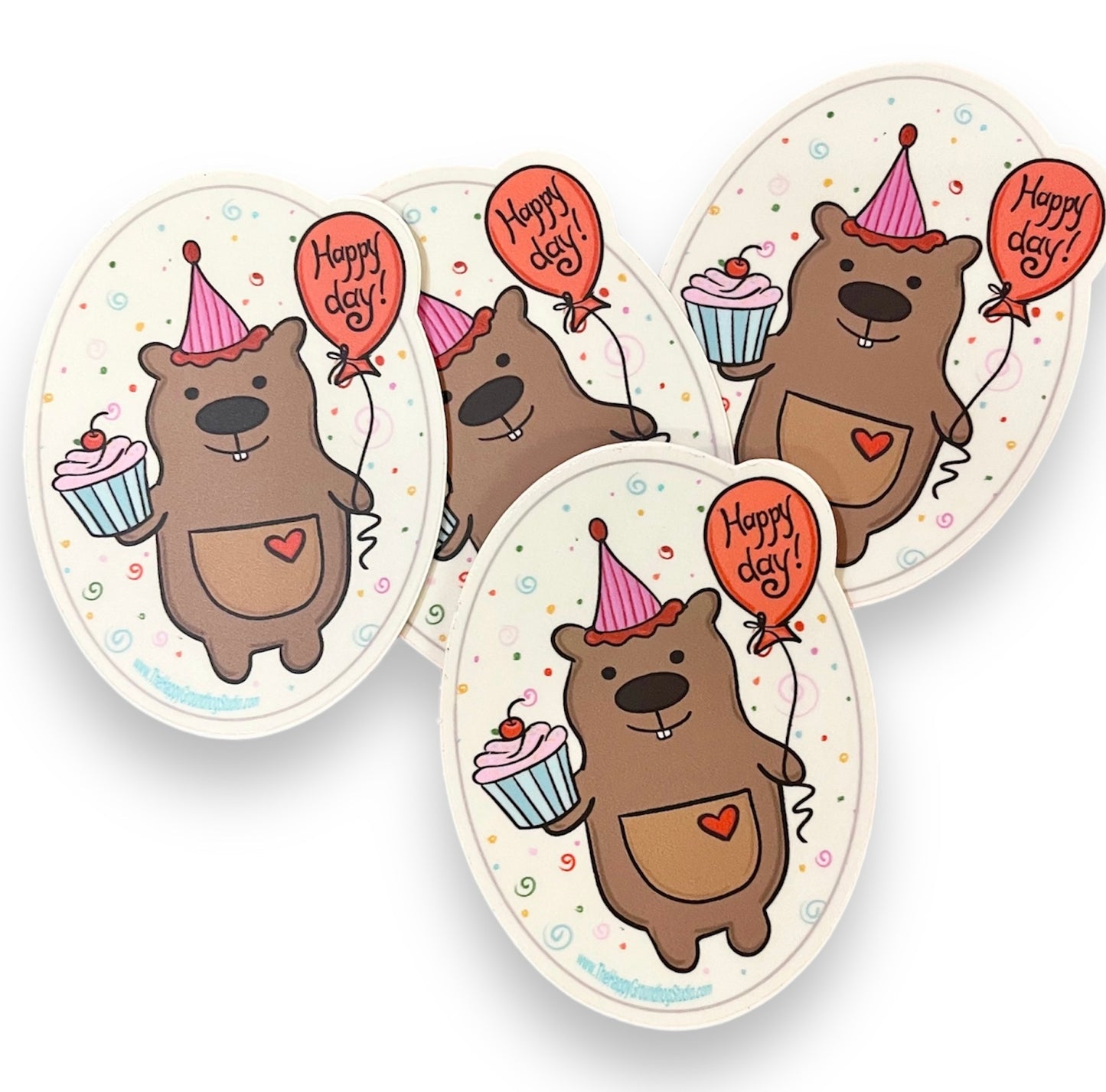 Happy Groundhog Happy Day, Birthday Sticker