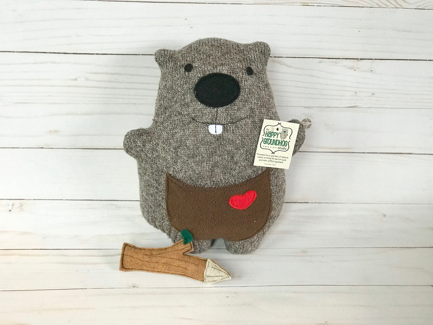 Beaver stuffed animal handmade ecofriendly