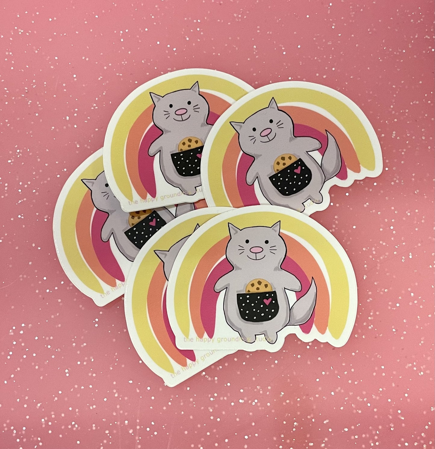 Kitty with Rainbow Sticker