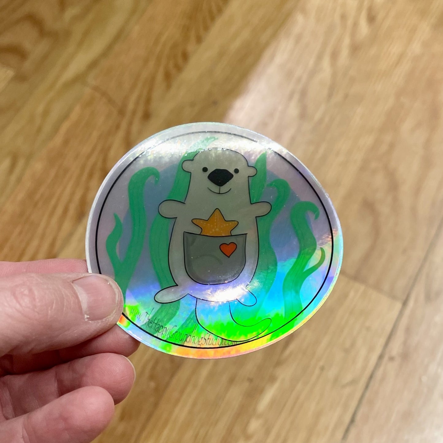 Sea Otter Holographic Sticker