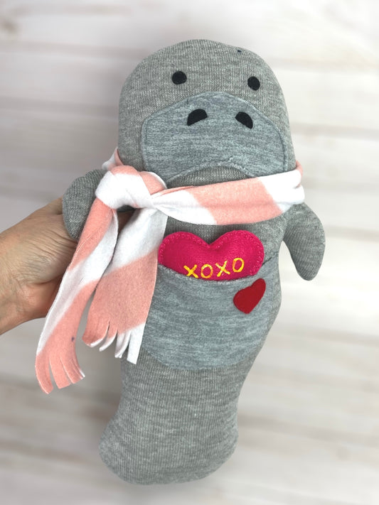 Valentines Manatee plushie