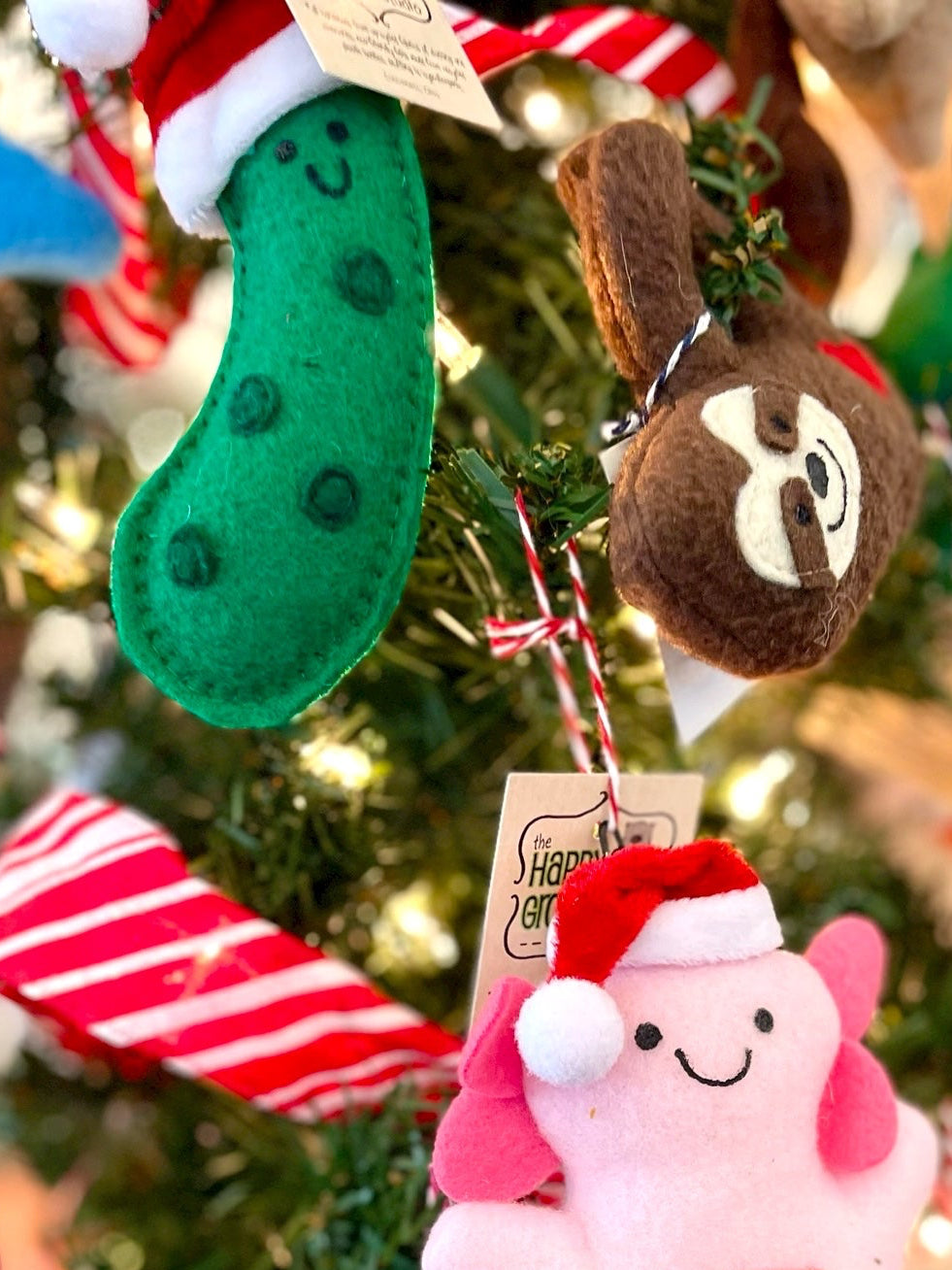 Pickle with a Santa Hat Ornament