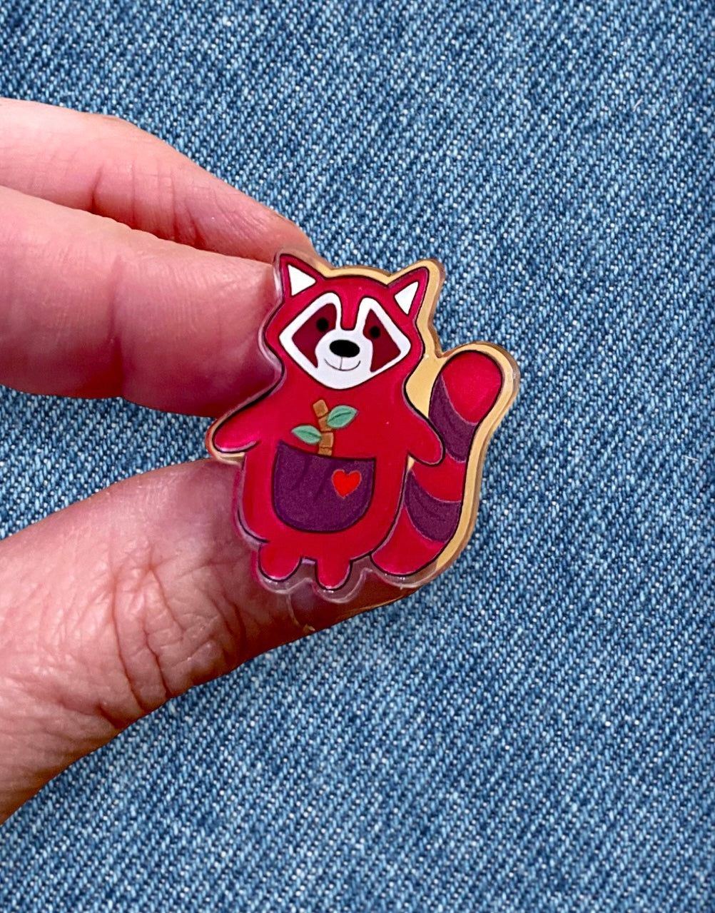 Red Panda Acrylic Pin