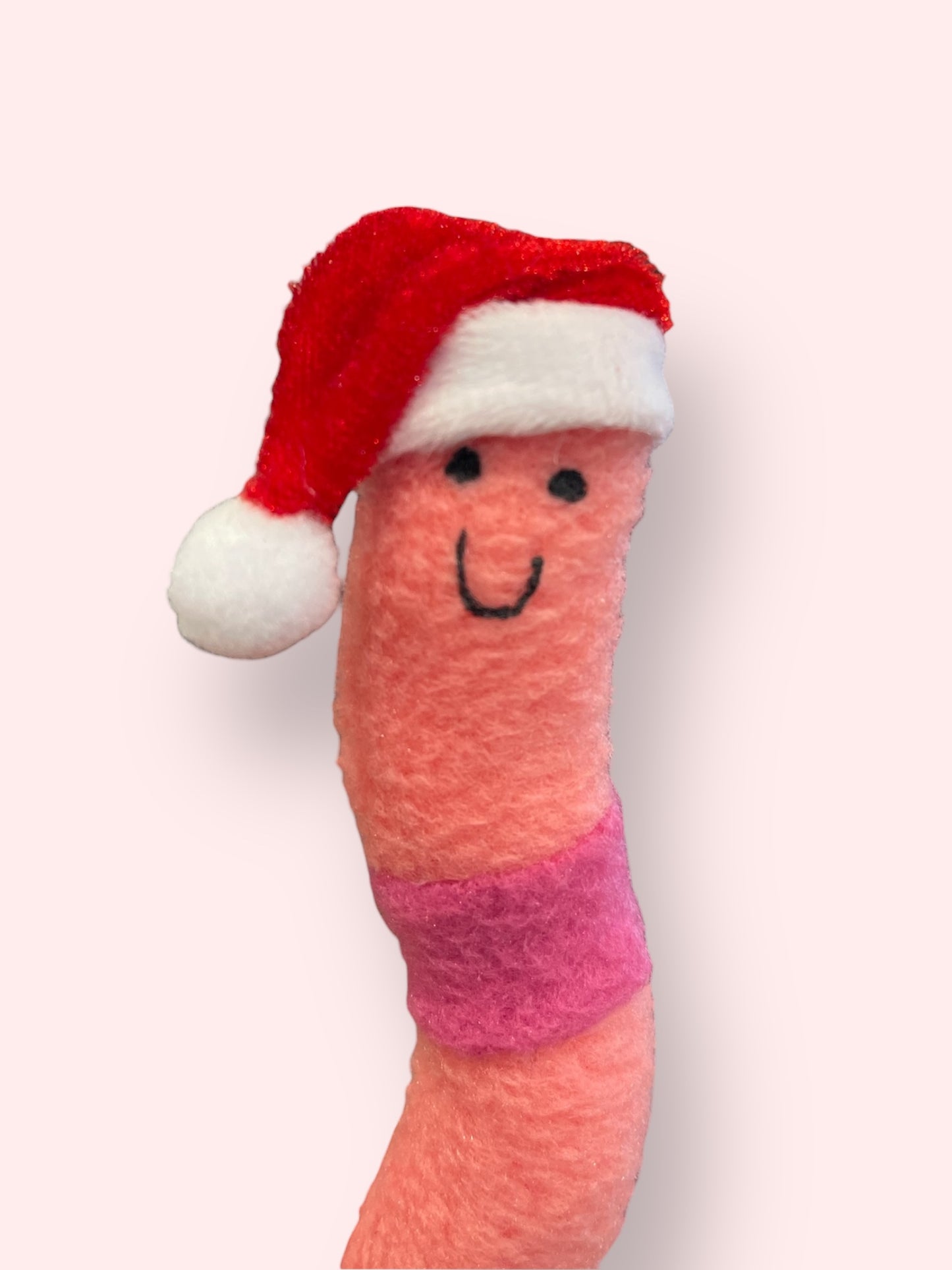 Happy Worm Green snow cap Ornament