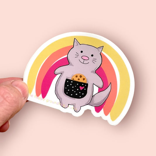 Kitty with Rainbow Sticker