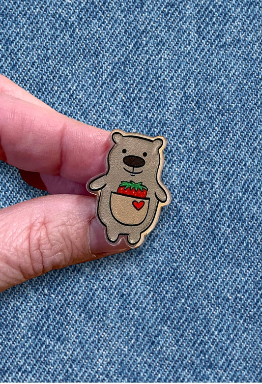 Happy Groundhog Acrylic Pin