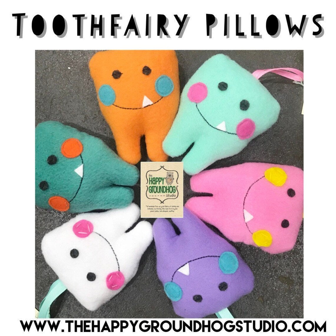 Happy Monster Tooth Fairy Pillow