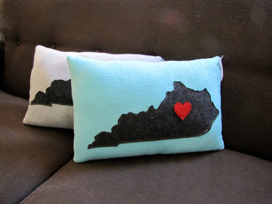 State of Kentucky Pillow with heart